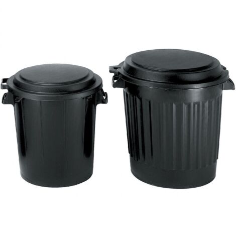 EDA – Poubelle automatique 50L noire – Couvercle hermétique – Diamètre haut 46 cm – Diamètre bas 36 cm – Pour espaces confinés