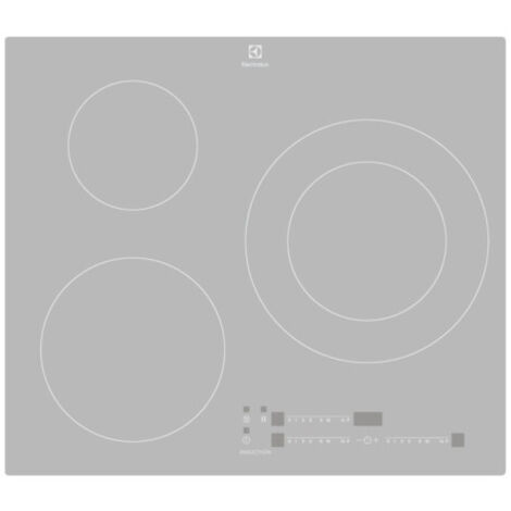 Electrolux – Plaque induction 3 foyers 5200W – Largeur 59cm – Double zone – Commandes sensitives – Finition acier élégante - DIT60342CS