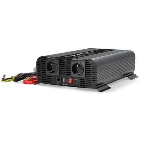 Convertisseur de tension pur sinus Tension d'entrée: 12 V DC Connexion (s) de sortie d'alimentation de l'appareil: Type E (CEE 7/5) / USB-A / 1x USB-C™ 230 V AC 50 Hz 2000 W Puissance de sortie maxima (1/2)