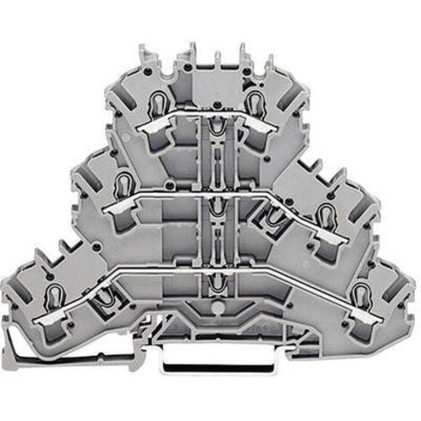 Bloc de jonction traversant à 3 étages WAGO 2002-3217 5.20 mm ressort de traction Affectation: terre, N, L gris 1 pc(s) D23375 (1/2)