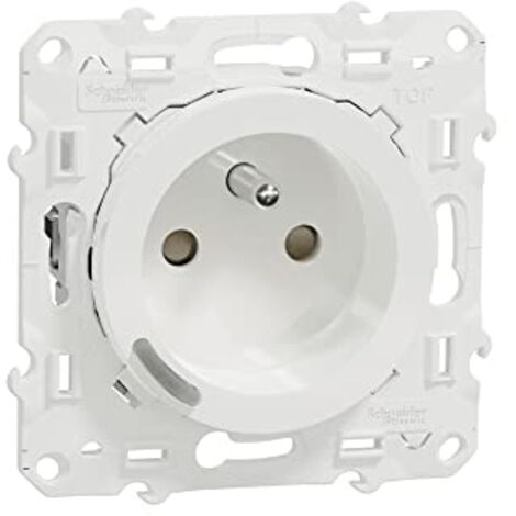 Schneider Electric – Prise connectée 2P+T 16A Zigbee – Suivi de consommation – Installation en saillie ou encastrement – Finition blanche - S520559