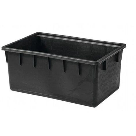 Bac rectangulaire noir 94x63x57 cm – Polyéthylène haute densité – Poignées latérales – Empilable pour gain de place – Stefanplast