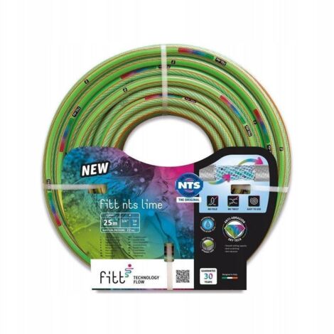 Tuyau Anti-torsion 15mm Tuyau Arrosage FITT NTS Jaune 20m 5/8 - Système Anti-torsion - Kit Avec Lance Réglable - Jardin Tuyau Résistant UV