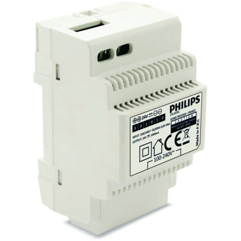 Transformateur 230 V vers 24 V pour tableau électrique sur rail DIN – Compatible avec Philips WelcomeEye – Installation sur 3 modules
