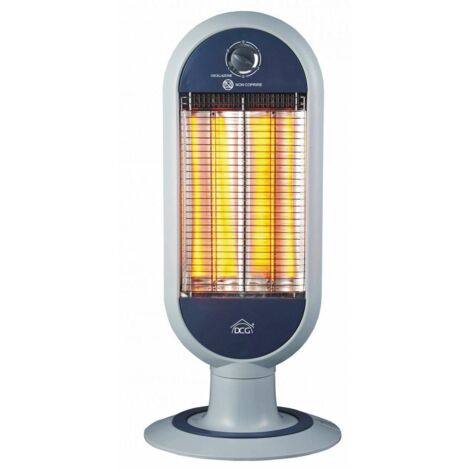 Chauffage d'appoint électrique halogène 1000W – Dimensions compactes 36x33x76 cm – Éléments en fibre de carbone – Pour espaces intérieurs – DCG
