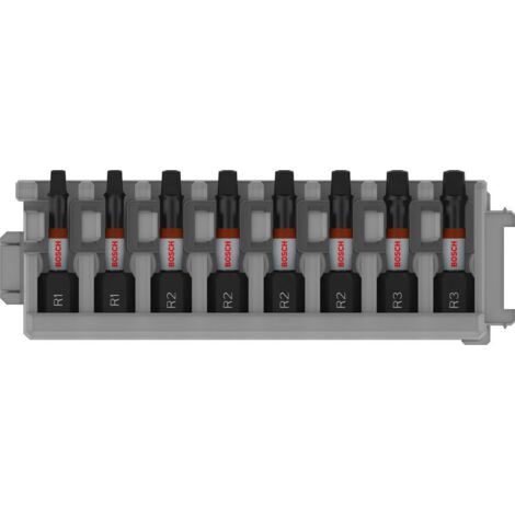 Bosch PRO Robertson Impact Bit R1(x2) R2(x4) R3 (x2) 55 mm 8 pces - 2608521U58 (1/5)