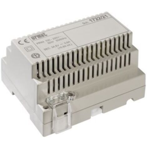 Urmet – Alimentation de maintenance pour kit mininote – 230V/34,5Vcc – Protection électronique PTC – Boîtier modulaire rail DIN 6 modules