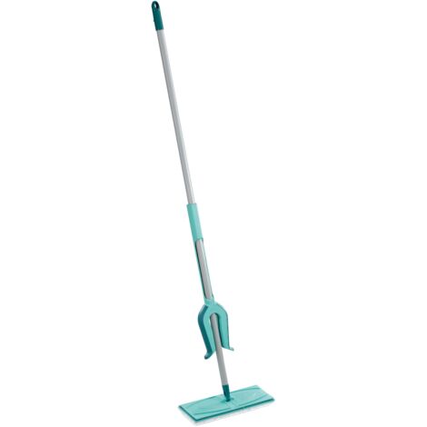 Leifheit – Mop balai à poussière et lave sol 33 cm – Mécanisme d'essorage intégré – Pad microfibres lavable – Articulation 360° pour nettoyage facile (1/10)