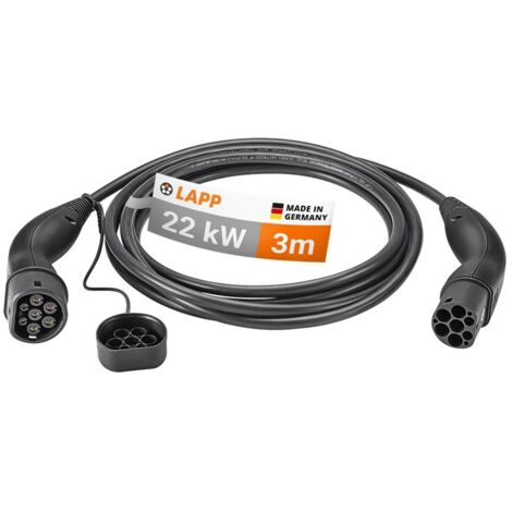 Lapp Type 2 câble de charge noir 3 mètres 22 kW (1/5)