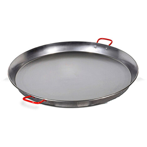 La Ideal Paellera 80 cm acier poli argent