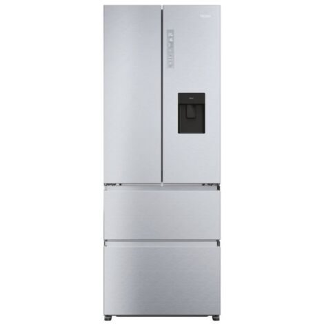 Haier – Réfrigérateur américain pose libre 444 L – 304 L réfrigérateur, 140 L congélateur – Classe E – Éclairage LED – Congélation 10 kg/24h - HFR5719EWMG