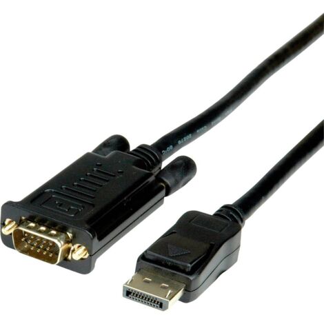 Câble adaptateur Value DisplayPort / VGA Fiche mâle DisplayPort, Fiche mâle VGA 15 pôles 1.50 m noir 11.99.5801 Câble DisplayPort Y155542 (1/3)