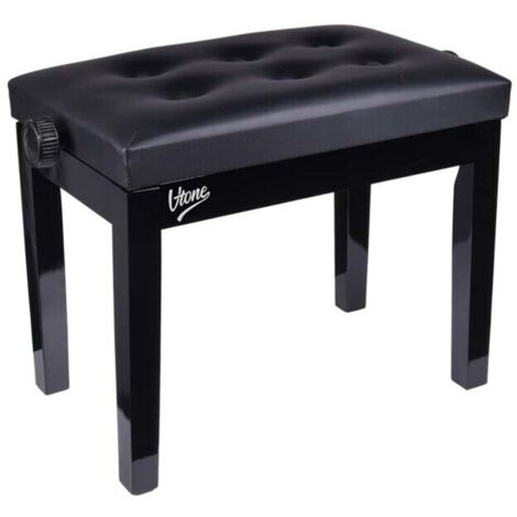 V-TONE ŁAWA 1 chaise de piano noir bois massif confortable (1/4)
