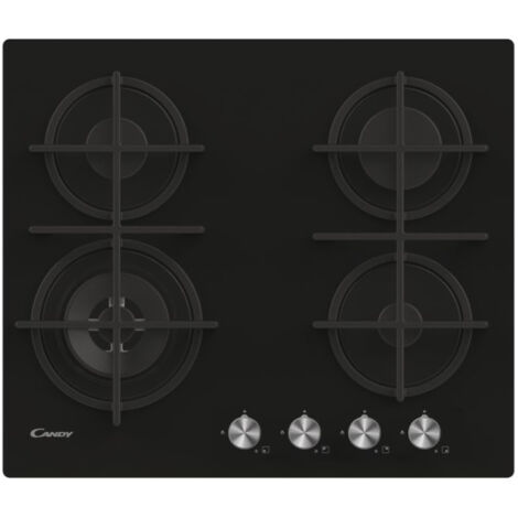 Candy CDK6GF4WEKB plaque de cuisson gaz noire 4 foyers (1/5)