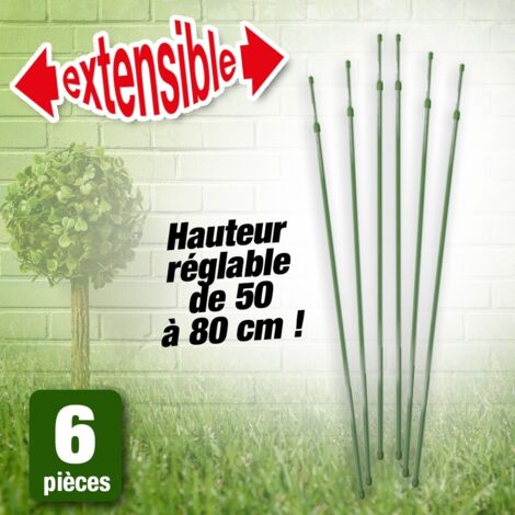 Kinzo Supports réglables verts pour plantes 49-80 cm (1/2)