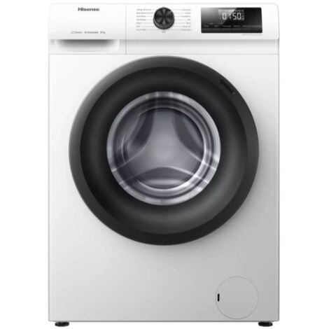 Hisense – Lave-linge frontal 8 kg 1400 tr/min – Classe énergétique A – Blanc – Technologie de lavage avancée – Pose libre - WFQP8014EVM