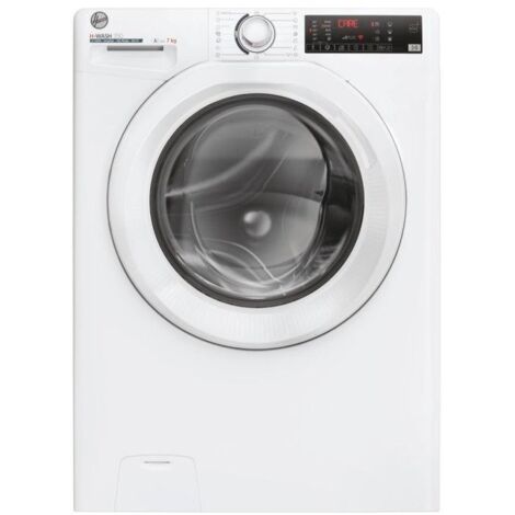 Hoover H-WASH 350 H3WP4474TAM6/1-S Lave-linge fin à chargement frontal 7kg classe A 1400 tr/min 9 cycles Care télécommande blanc 60x45x85 (1/2)