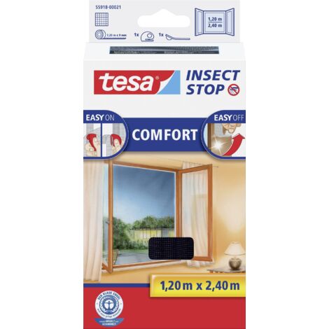 tesa Moustiquaire auto agrippante noir ajustable durable (1/5)
