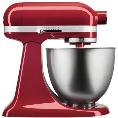 Kitchenaid – Robot pâtissier 250 W – Bol inox 3,3 L – Idéal pour pâtes lourdes et mélanges épais – Couleur rouge