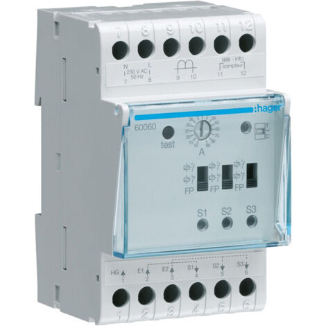 Délesteur universel pour chauffage électrique 3 voies tournantes 3 entrées 230V (60060)