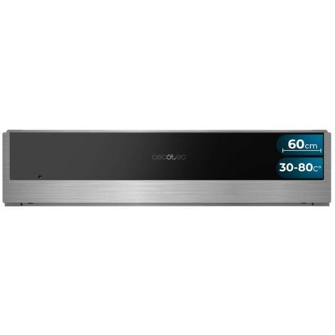 Cecotec – Chauffe-vaisselle intégré 60cm – Puissance 470W – Température réglable 30-80°C – Commande mécanique – Tapis antidérapant noir inox