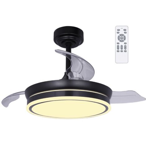 CRISTALRECORD Ventilateur LED Lames repliables en mousse Mini Noir 46W 5520Lm CCT Dim (1/5)
