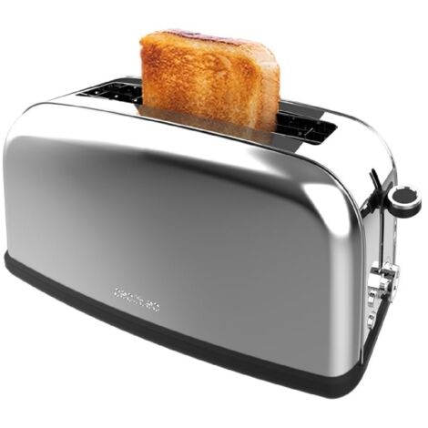 Cecotec Grille-pain Vertical 1 Fente Longue Toastin' time 850 Inox Long Lite. 850 W, 2 Tranches de Pain, Fente Large de 3,8 cm (1/5)