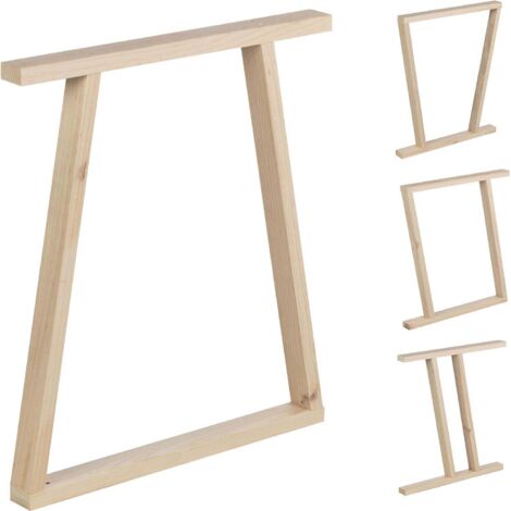 Astigarraga – Patin en bois 4 positions 75x64x5.8cm – Finition naturelle – Pour création de tables et bureaux – Adaptable à vos besoins (1/4)