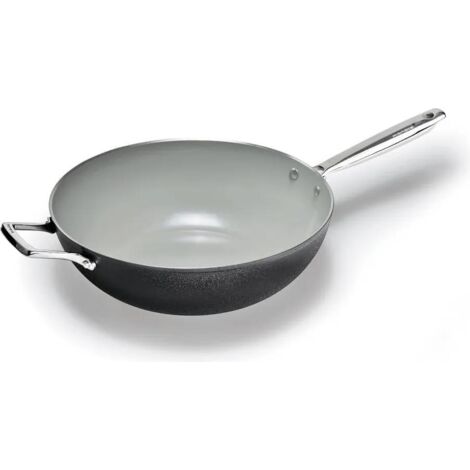 Alluflon Tradizione Italia Poêle à Frire Avec Panier, Friteuse Avec 2 Poignees Revetement Ardoise Anti Adhesif Lavable Au Lave Vaisselle 24 Cm
