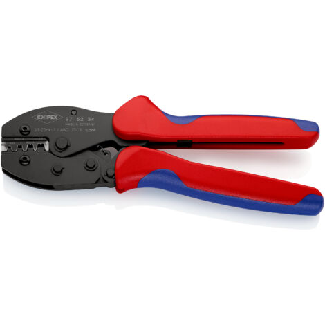 KNIPEX 97 52 34 SB PreciForce® Pince à sertir avec poignées multimatières brunie 220 mm (1/2)