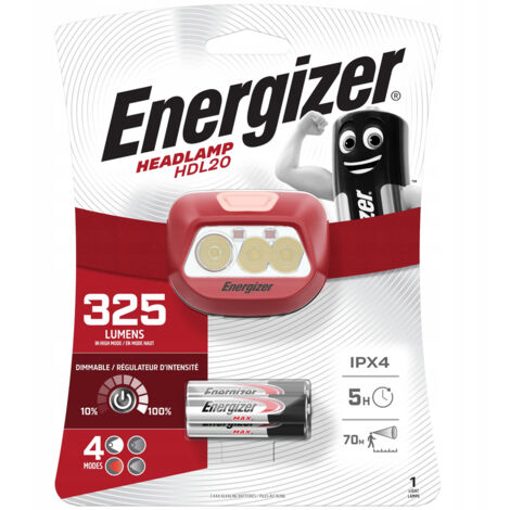Lampe frontale rouge HDL20 3xAA 325lm IPX4 ENERGIZER