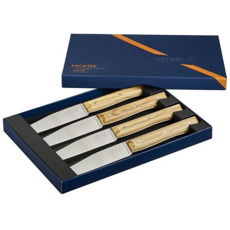 Opinel set de couteaux de table Facette 4 pièces bois d'olivier