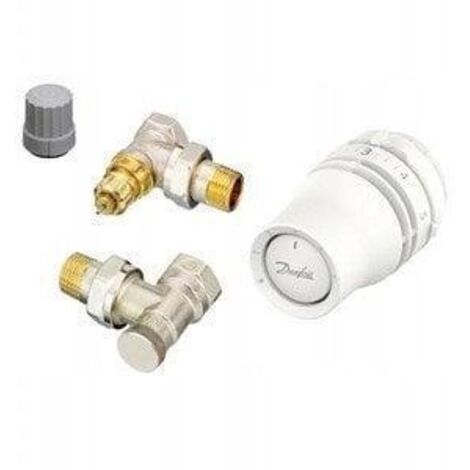 DANFOSS Kit corps et robinet thermostatique équerre clic-clac laiton nickelé DANFOSS (1/3)