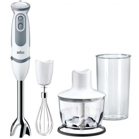 Braun – Mixeur plongeant 1000W – Technologie PowerBell Plus – 21 vitesses – Fonction SplashControl – EasyClick System avec fouet et mini hachoir (1/10)