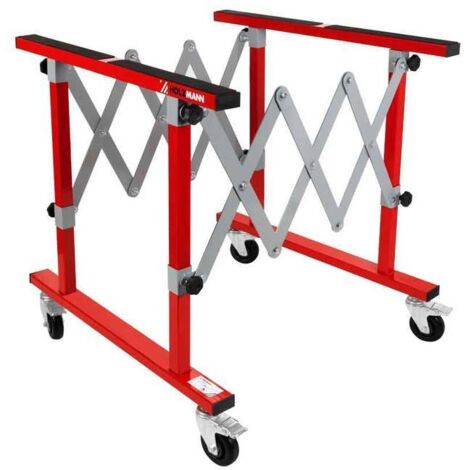 Holzmann – Tréteau pliable 100 kg – Hauteur réglable 845-1320 mm – Largeur 247-1380 mm – KB100TWIN