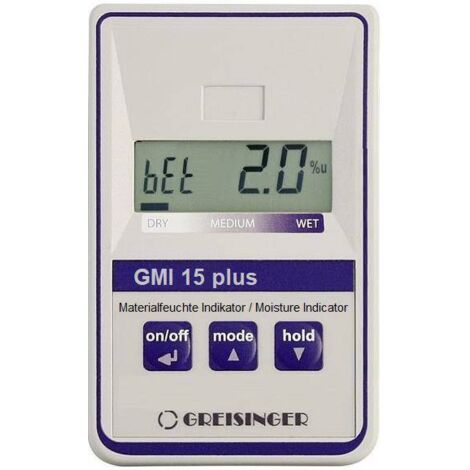 Humidimètre pour matériaux Greisinger GMI15-plus Plage de mesure de l'humidité de construction 0.0 à 8.0 % Plage de mesure de l'humidité du bois W698922 (1/4)