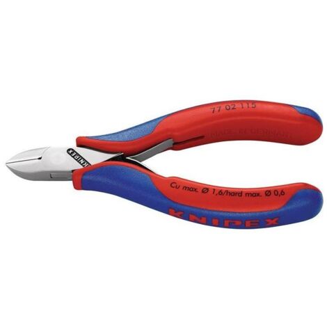 Pince coupante latérale électronique DIN ISO 9654 L.130mm tête ronde avec pet. facette Poli miroir gaine multicomp. polie brillante