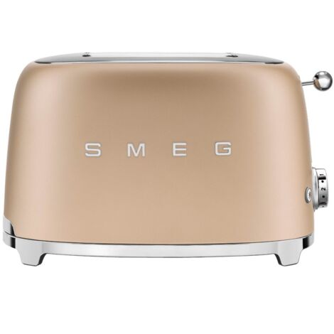 Smeg – Grille-pain 2 fentes extra-larges 950W – Réchauffage, décongélation, bagel – Tiroir ramasse-miettes amovible – TSF01CHMEU