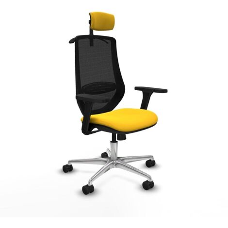 Piqueras y Crespo D086N2H Chaise de bureau jaune ergonomique (1/3)