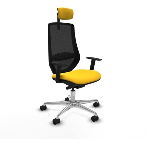 Piqueras y Crespo D086N2W Chaise de bureau jaune confortable (1/3)