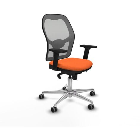 Fauteuil de bureau confortable Jorquera orange avec assise réglable