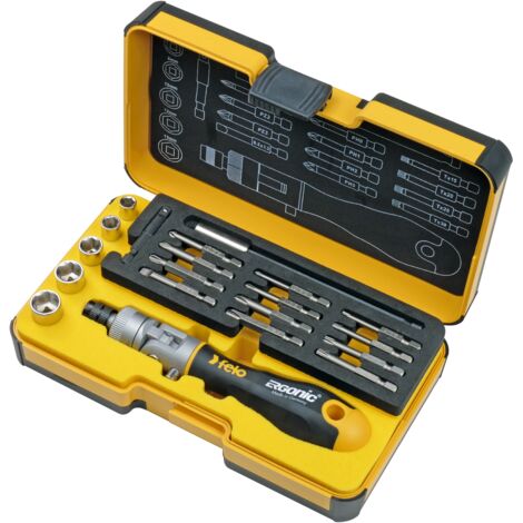 ERGONIC K Jeu de tournevis à cliquet 20 pcs. SL/PH/PZ/TORX®/ND  Felo 06072006 (1/3)