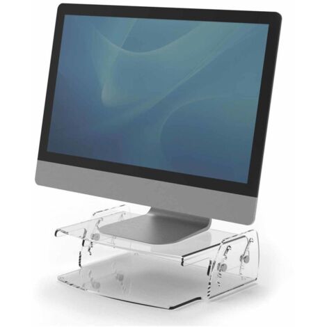 Soporte fellowes para monitor clarity ajustable 5 posiciones transparente 70x256x320 mm hasta 15 kg (1/2)