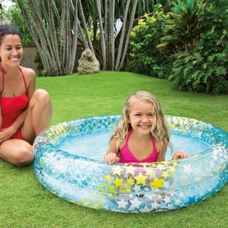 Intex – Piscine enfant gonflable 122 x 25 cm – 2 anneaux gonflables – Capacité 150 litres – Matériau PVC 0,2 mm pour usage extérieur (1/5)