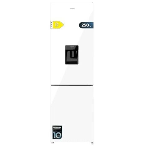 Cecotec – Réfrigérateur combiné 250L – Total No Frost – Compresseur Inverter – Distributeur d'eau – Classe D – Refroidissement rapide – Porte réversible