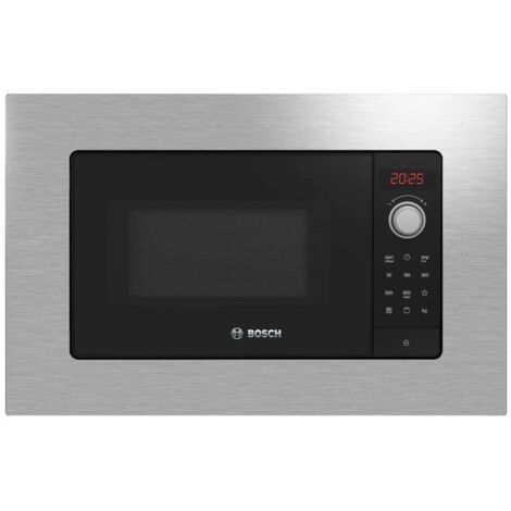 Bosch – Micro-ondes encastrable 20L 800W avec grill 1000W – Écran LED – 3 programmes – Fonction décongélation – Acier inoxydable (1/5)