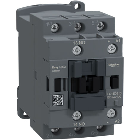 Contacteur de puissance, Easy TeSys Control, AC-3, 9 A, 3 pôles (1 NO), bobine 24 V CC (1/2)