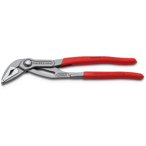 KNIPEX 87 51 250 SB Cobra® ES Pince multiprise ultra-effilée gaines PVC anti-dérapantes grise atramentisée 250 mm (1/9)