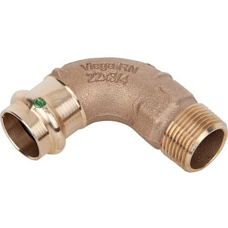 Coude 90° bronze à sertir Sanpress MF - Fig 223N - 18mm 20x27 - Viega (1/2)