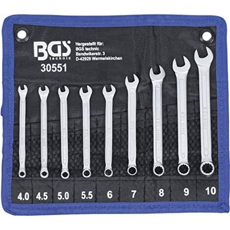 BGS Jeu de clés mixtes chromé 9 pièces 4-10 mm (1/7)